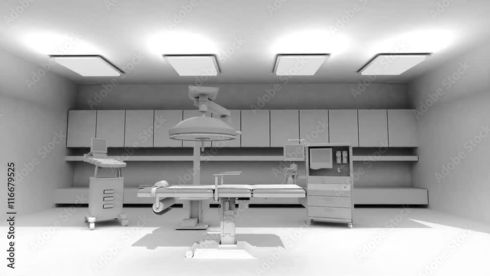 Hospital medical surgery clinic operation room, white. Hospital medical surgery clinic operation room, white.