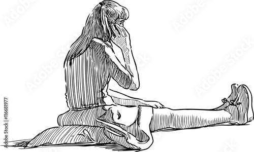 girl talks on a mobile phone