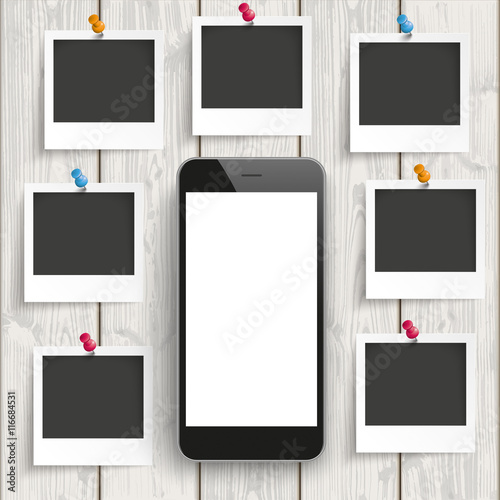 Black Smartphone 7 Instant PHotopics Wooden Planks