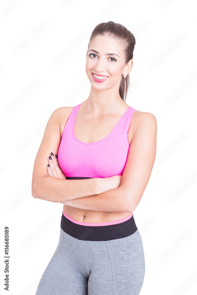 Pretty fit girl or fitness instructor posing Pretty fit girl or fitness instructor posing