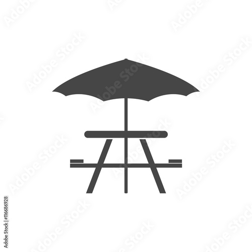 Camping table Icon Vector