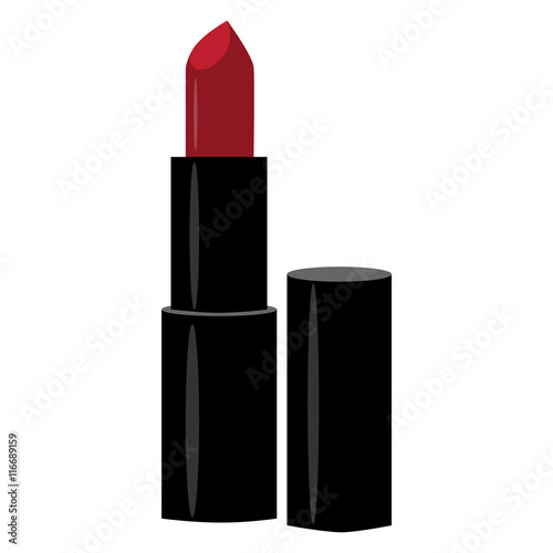 style vine black opened lipstick vector illustration