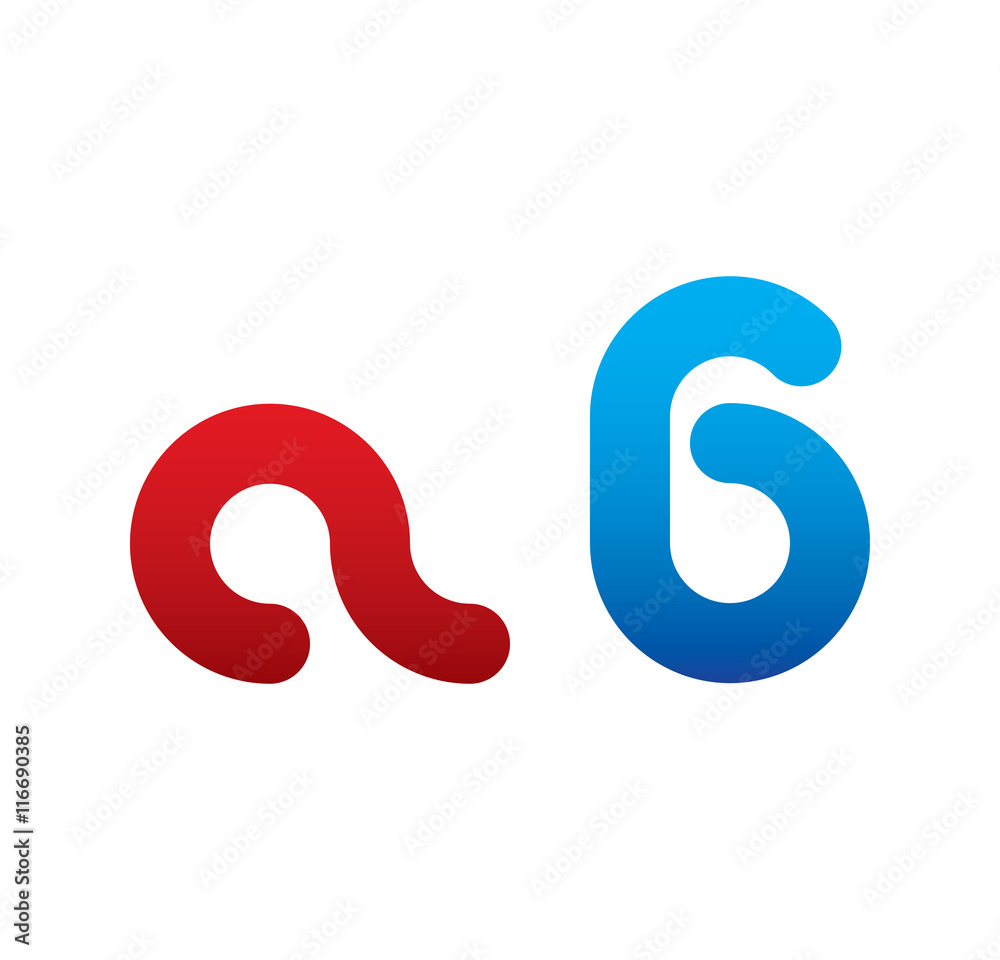 a6 logo initial blue and red a6 logo initial blue and red