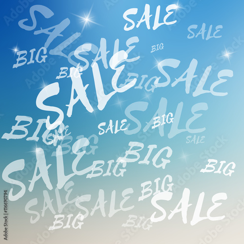 Big sale template on blurred background