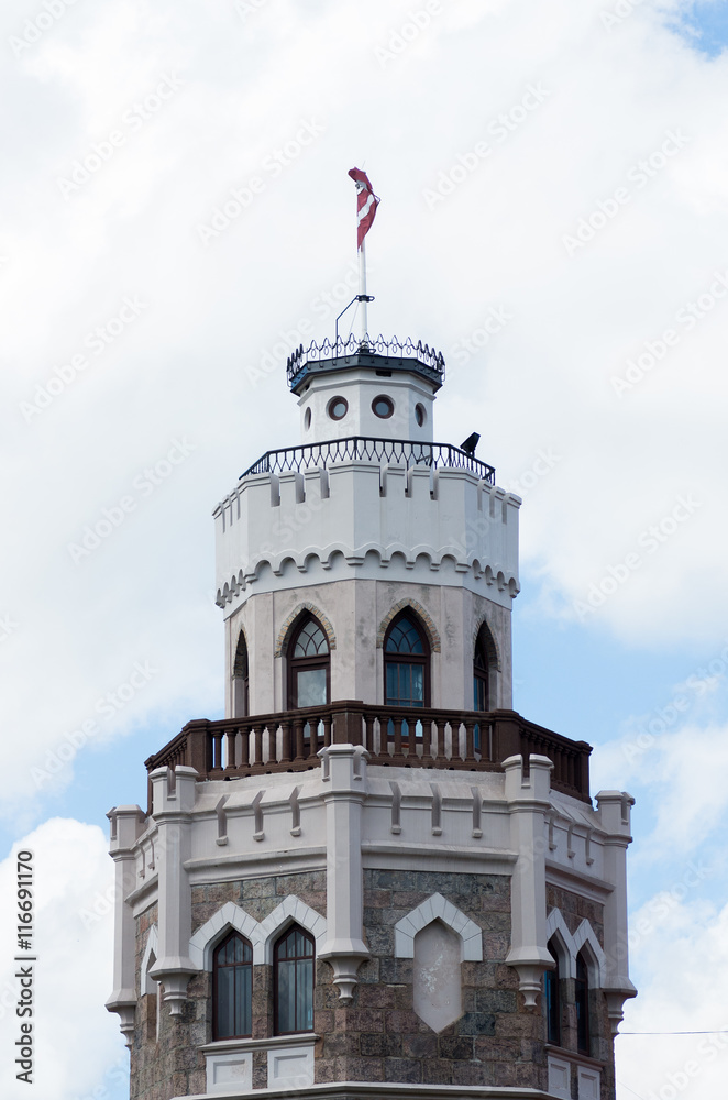 New Sigulda Palace tower (was built in the second half of the XIX century as the residence of the princes of Kropotkin)