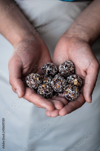 Healthy sweets made from nuts and dried fruits © alinasagirova