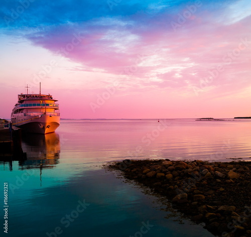 Solovki.  landscape lake sunset 