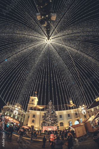 Sibiu Christmas Market, Romania, Transylvania - December 2015 photo