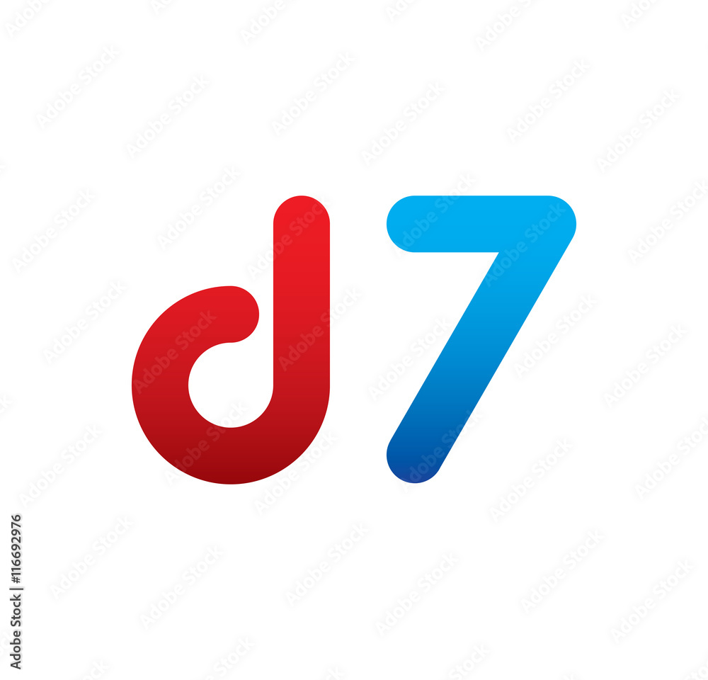d7 logo initial blue and red d7 logo initial blue and red