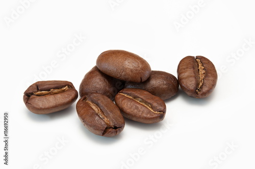 Coffee beans isolated in white background.