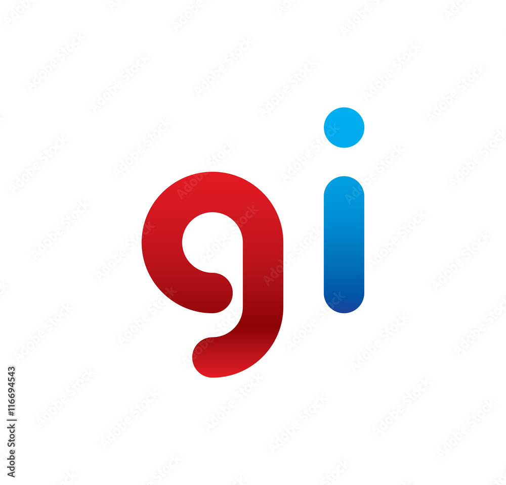 gi logo initial blue and red gi logo initial blue and red
