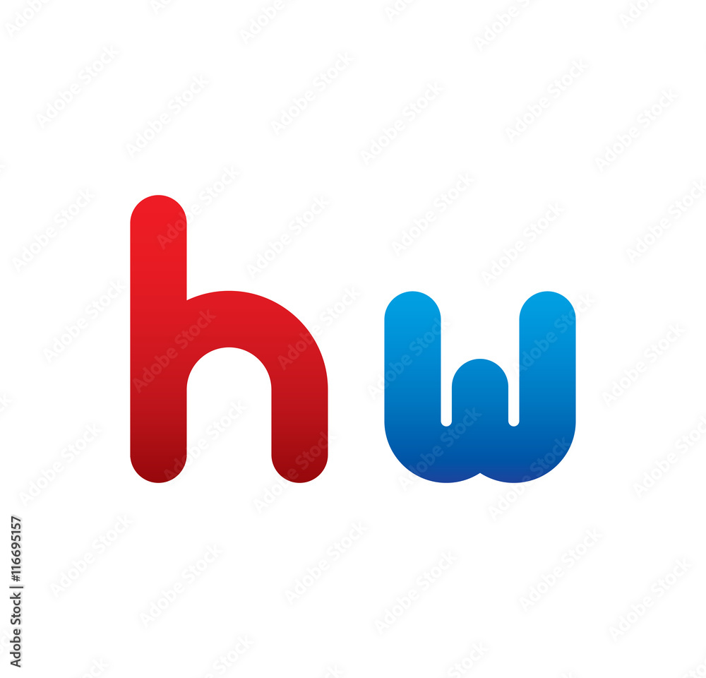 hw logo initial blue and red hw logo initial blue and red