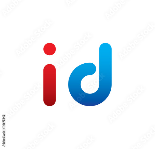 id logo initial blue and red