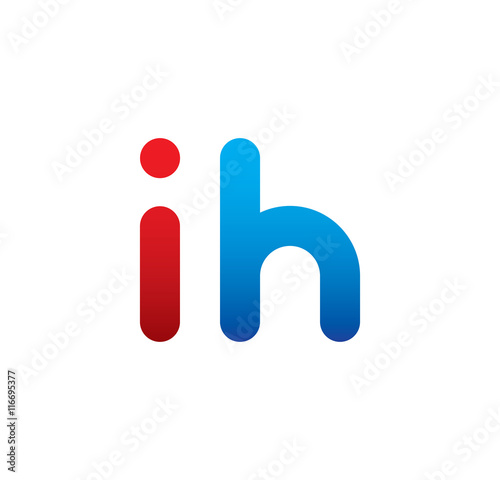 ih logo initial blue and red