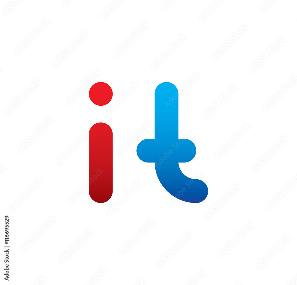 it logo initial blue and red it logo initial blue and red