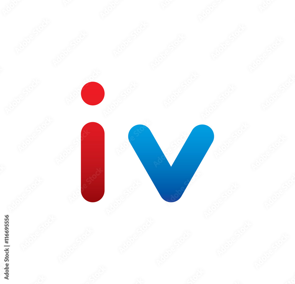 iv logo initial blue and red iv logo initial blue and red