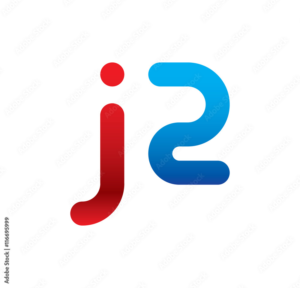 j2 logo initial blue and red j2 logo initial blue and red