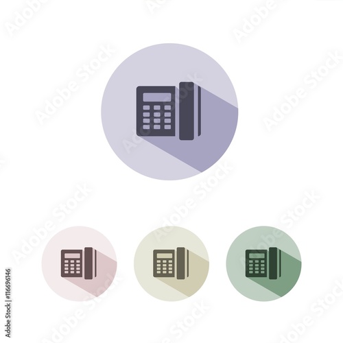 Icono de una central telefónica sobre fondos de colores