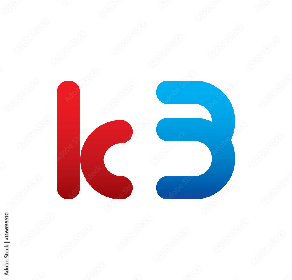 k3 logo initial blue and red k3 logo initial blue and red