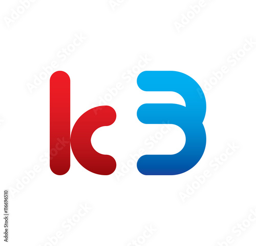 Fototapeta Naklejka Na Ścianę i Meble -  k3 logo initial blue and red 