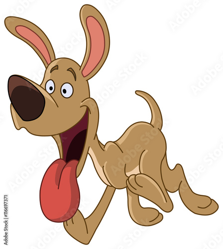 Happy running dog
