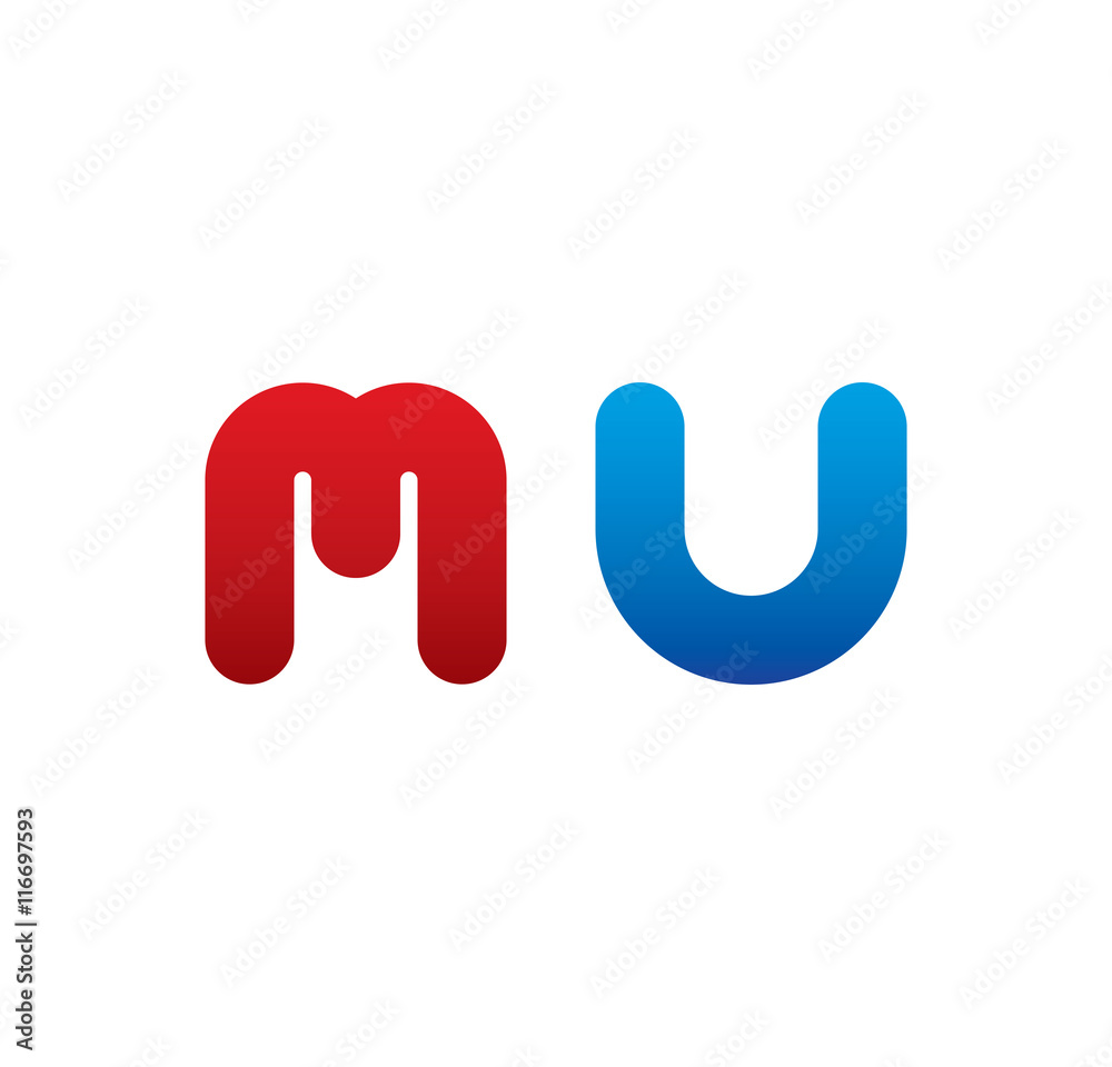 mu logo initial blue and red mu logo initial blue and red