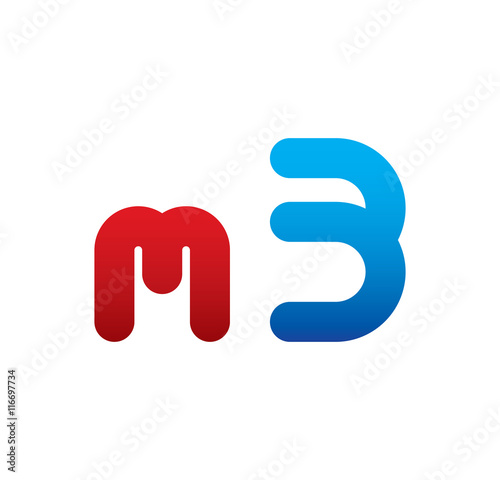 m3 logo initial blue and red 