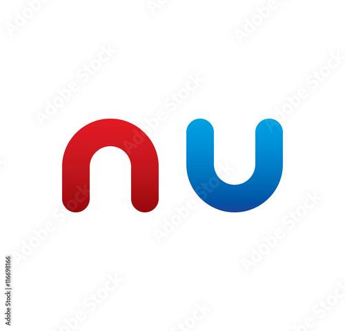 nu logo initial blue and red 