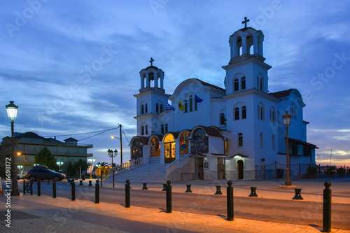 Paralia Katerini church in the main square, near the beach, at s photo