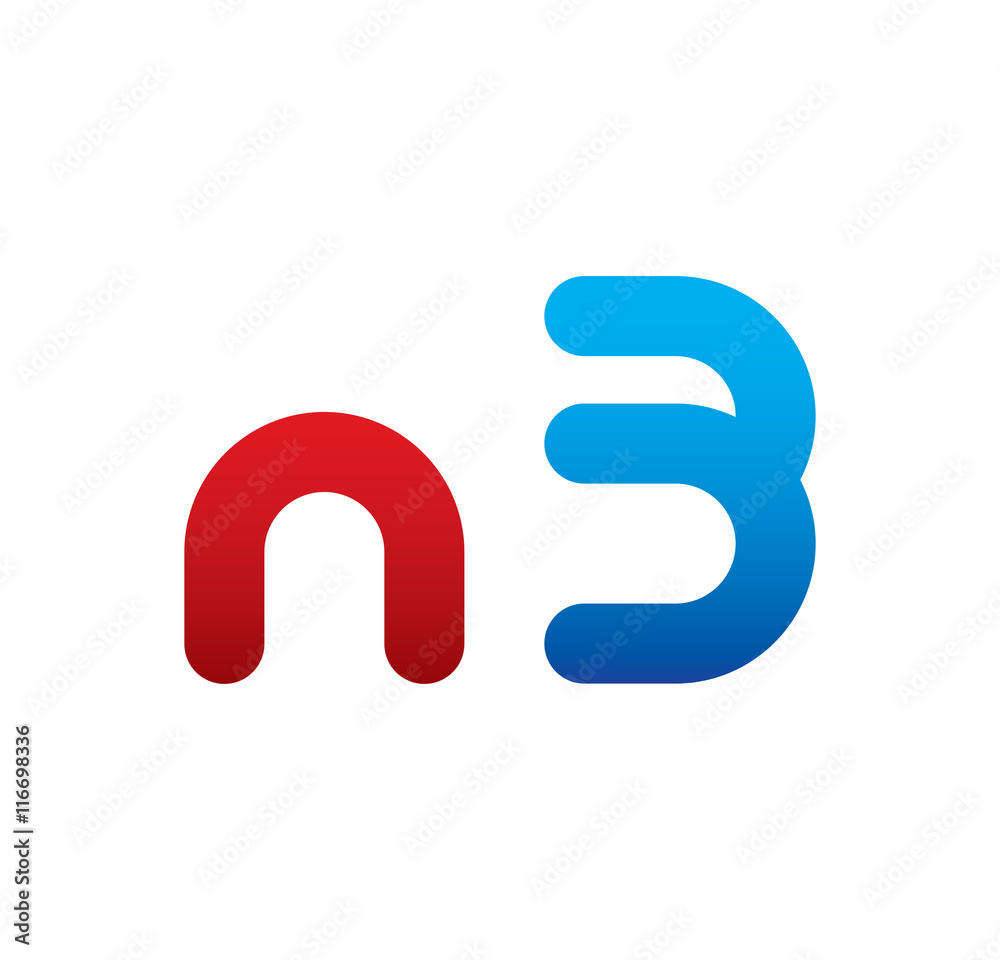 n3 logo initial blue and red n3 logo initial blue and red