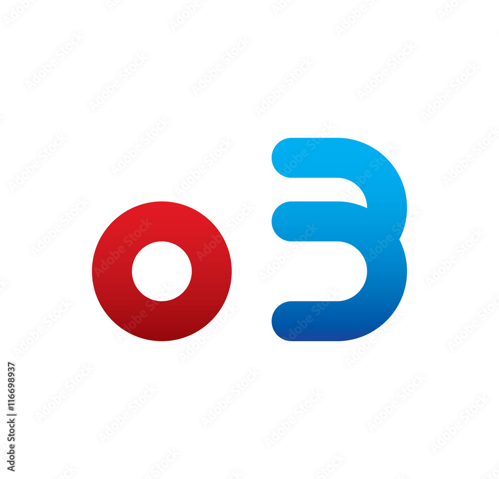 o3 logo initial blue and red o3 logo initial blue and red