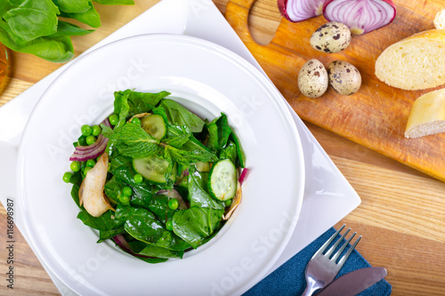 Fresh green salad with spinach