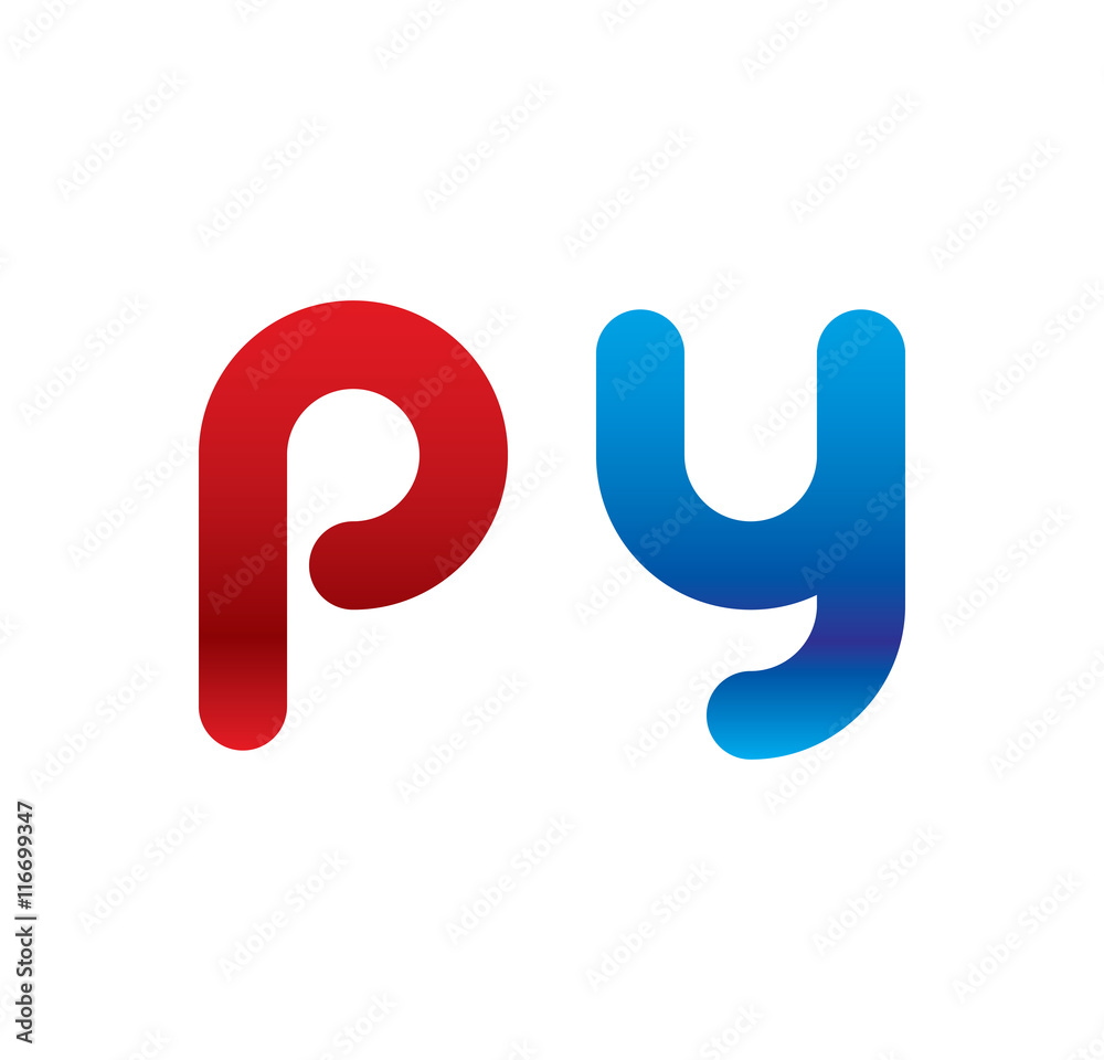 py logo initial blue and red py logo initial blue and red