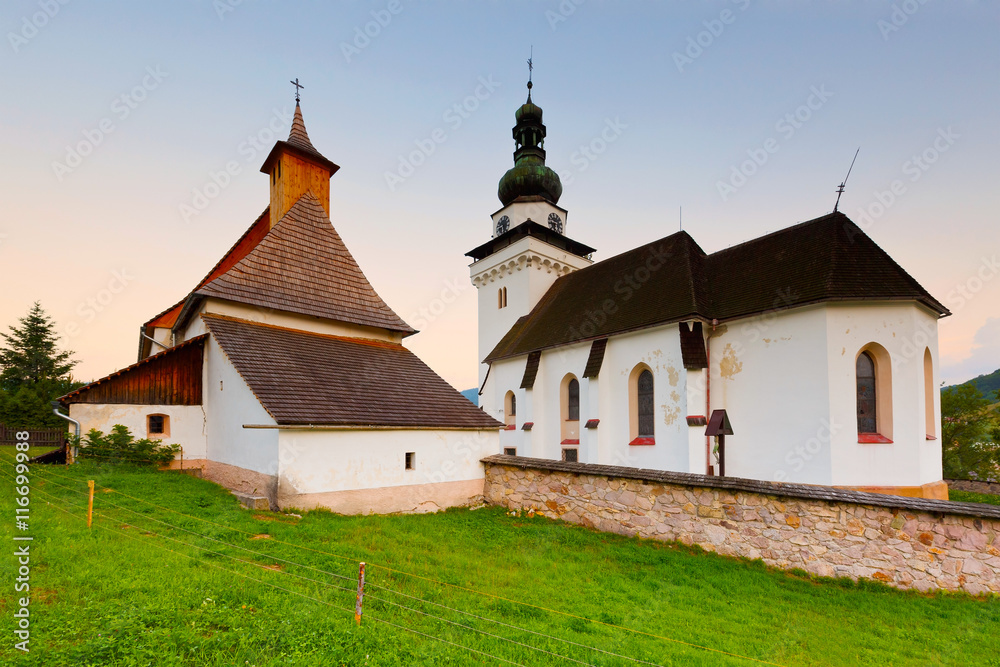 Church in a village of Banska Bela near Banska Stiavnica, Slovakia.