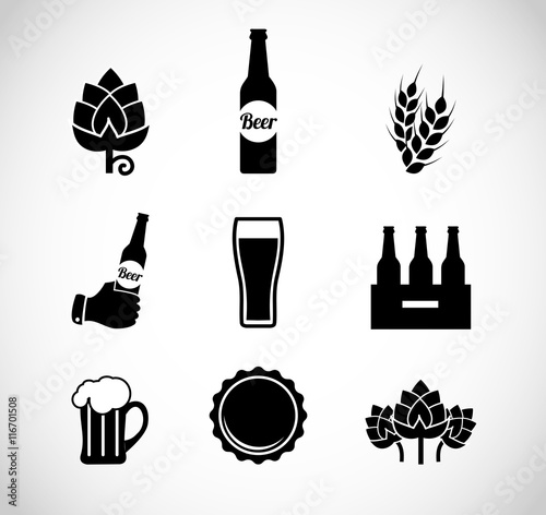 Beer icon set vector