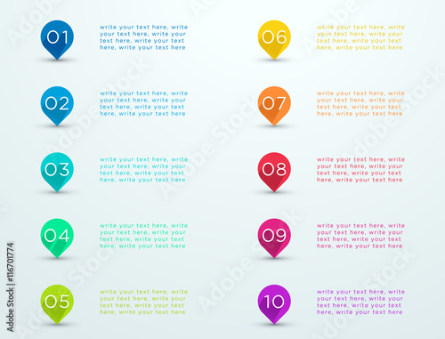 Number Bullet Point Markers 1 to 10