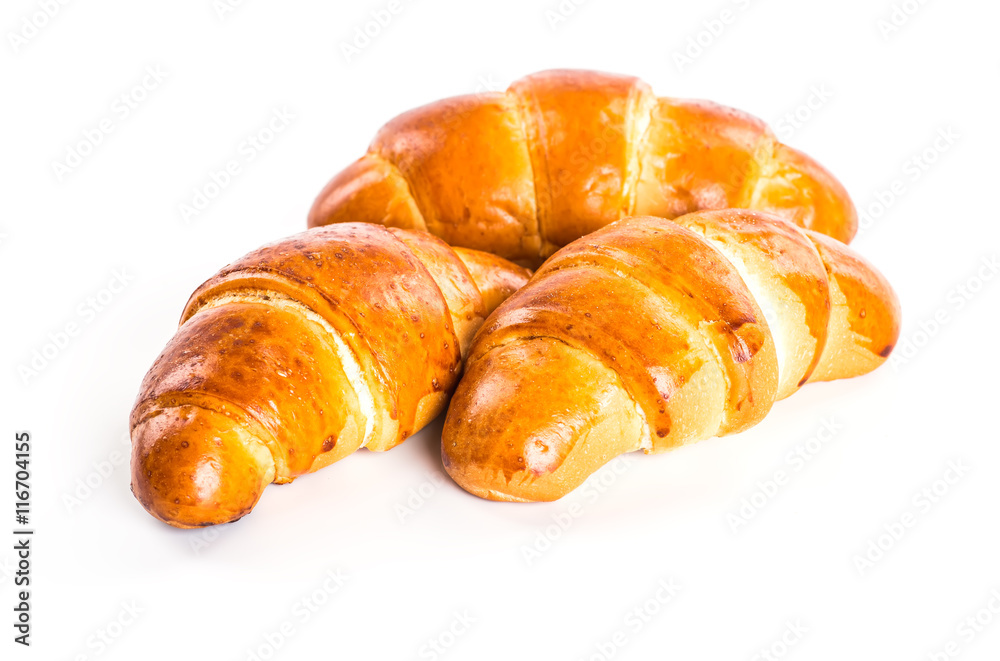 Fresh croissant on a white background Fresh croissant on a white background