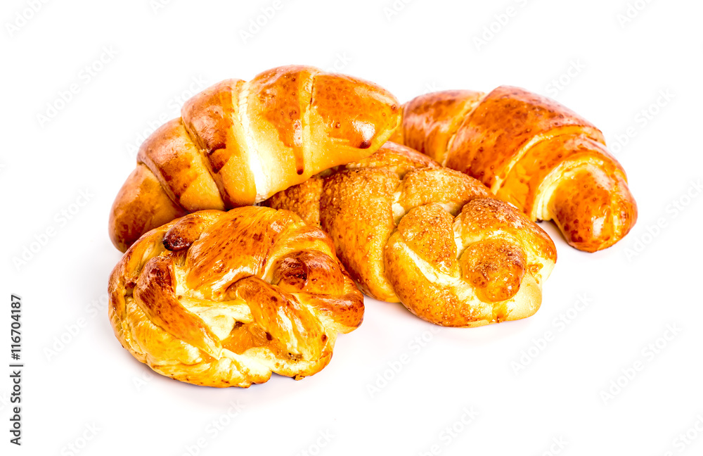 Fresh croissant on a white background Fresh croissant on a white background