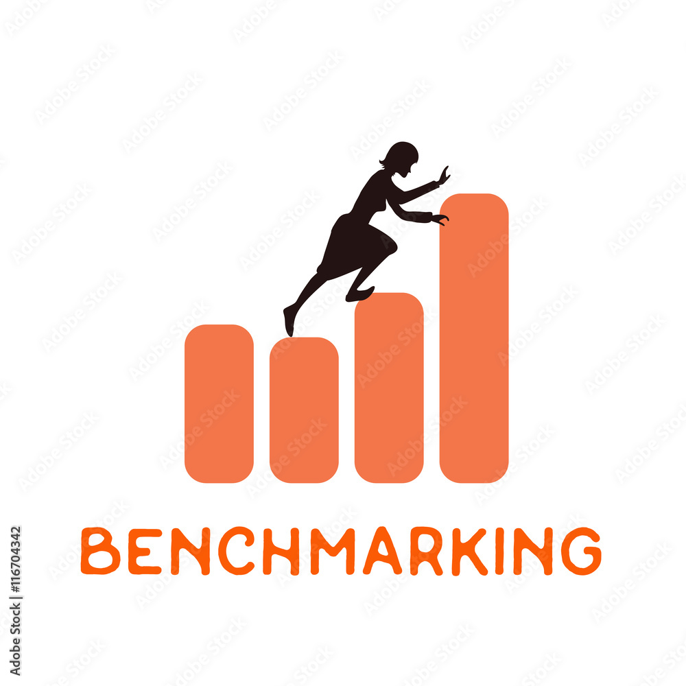 Benchmarking concept logo, vector icon Benchmarking concept logo, vector icon