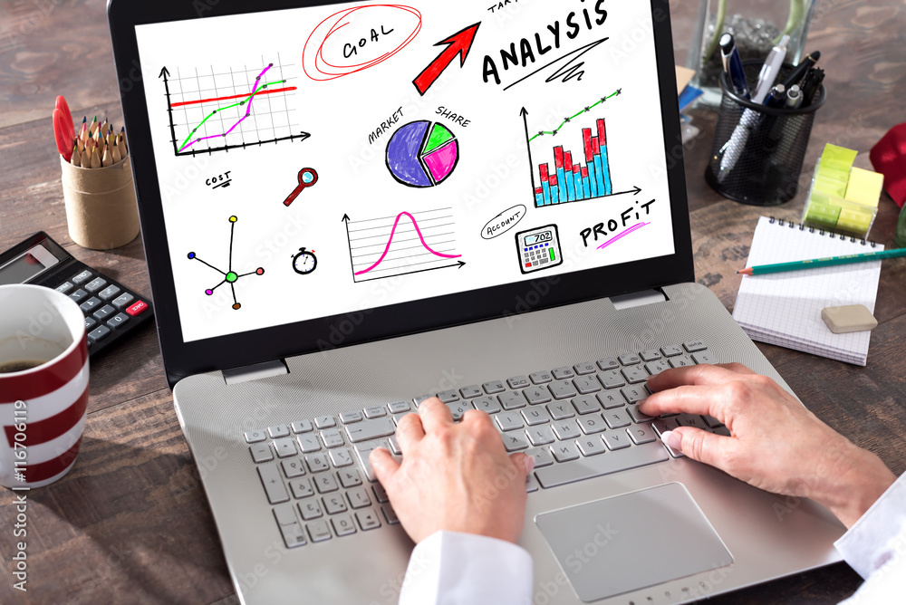 Analysis concept on a laptop screen Analysis concept on a laptop screen