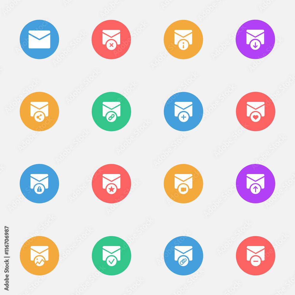 E-mail flat icons E-mail flat icons