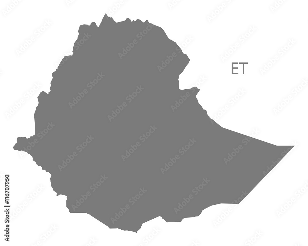 Ethiopia Map grey