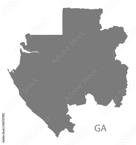 Gabon Map grey