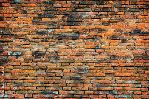 Old Buddhist temple brick wall background