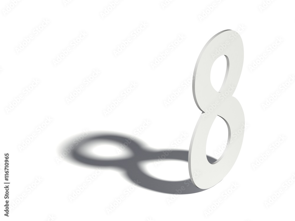 Drop shadow digit. Number EIGHT 8. 3D Drop shadow digit. Number EIGHT 8. 3D