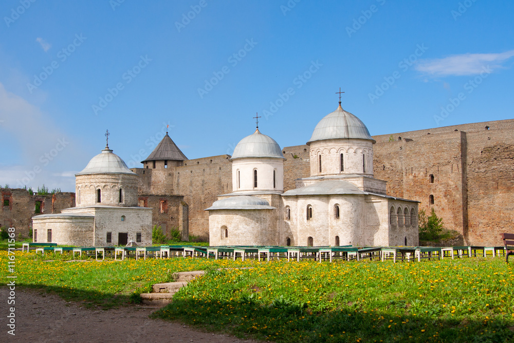 The Cathedral of the assumption and St. Nicholas Church in Ivangorod fortress