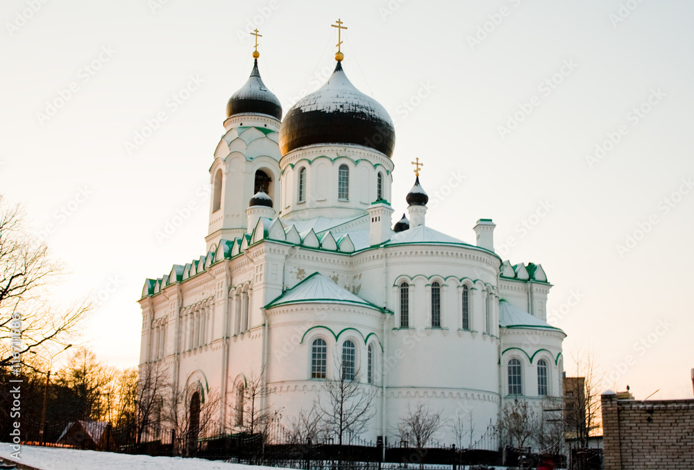 Obraz premium The Cathedral of the Archangel Michael in Oranienbaum (Lomonosov), St. Petersburg, Russia