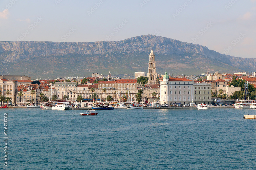 View of Split, Croatia. Split is popular touristic destination and UNESCO World Heritage Site.