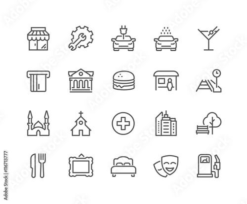 Line Points of Interest Icons