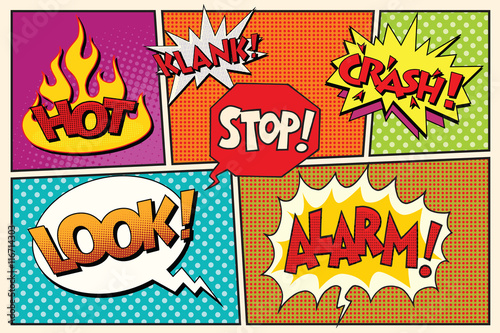 Page comic book lettering cloud bubbles